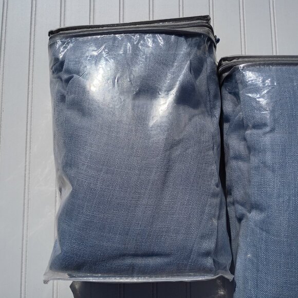 WEST LAKE Faux Linen Curtain Panels 41 x 91 Dusty Blue Pinch Pleat SET OF 4 - Picture 16 of 16